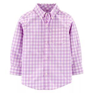 3 for $15 NWT Carter's Button-Up Shirt Toddler Boy Size 5 Gingham Poplin
